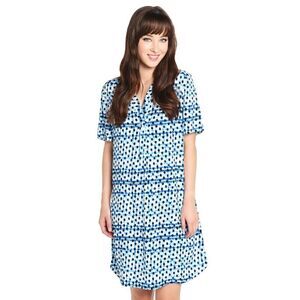 NWOT Tommy Bahama Women's Blue Dot Matrix‎ Shirt Dress Size S Knee Length